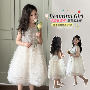 Estate principessa bambino bambino bambino bambino Tutu con paillettes abito da sera tinta unita Beige bambina abito da festa con ali boutique Design - Product Image 2