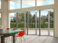 Portes pliantes en aluminium avec verre Low-E, isolation thermique, résistance au vent, pour jardin, villa, hôtel, hôtellerie, projets de construction