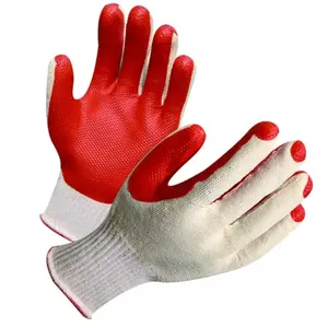 Gants d'écrevisses enduits de caoutchouc Gants résistants aux coupures en latex de coton Gants de travail en diamant