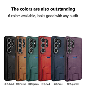 Funda de Piel Sintética de Lujo para Teléfono con Ranuras para Tarjetas y Soporte, Antigolpes, para Samsung S26 S22 S23 S24 S25 Ultra A56 A55 A54 - Product Image 2
