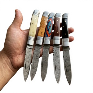 Couteau pliant de poche en acier Damas, manche en bois, haute qualité, multifonctionnel, qualité industrielle, 59-60HRC, verrouillage arrière, garantie 3 ans - Product Image 1