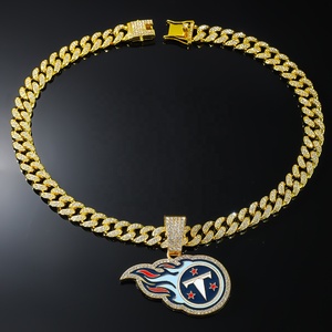 Moda Tennessee Titans Charm Collares Equipo de fútbol Unisex Aleación de zinc Chapado en oro Laboratorio <span class=keywords><strong>Diamante</strong></span> Colgante para fanáticos del deporte Joyería - Product Image 6