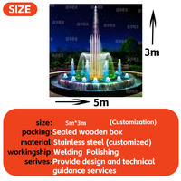 Fuentes de Agua Danzantes Cuadradas Personalizables de Acero Inoxidable con Iluminación LED, Decoración Musical Colorida para Jardín Exterior, Productos para Jardín de Piedra para Centros Comerciales