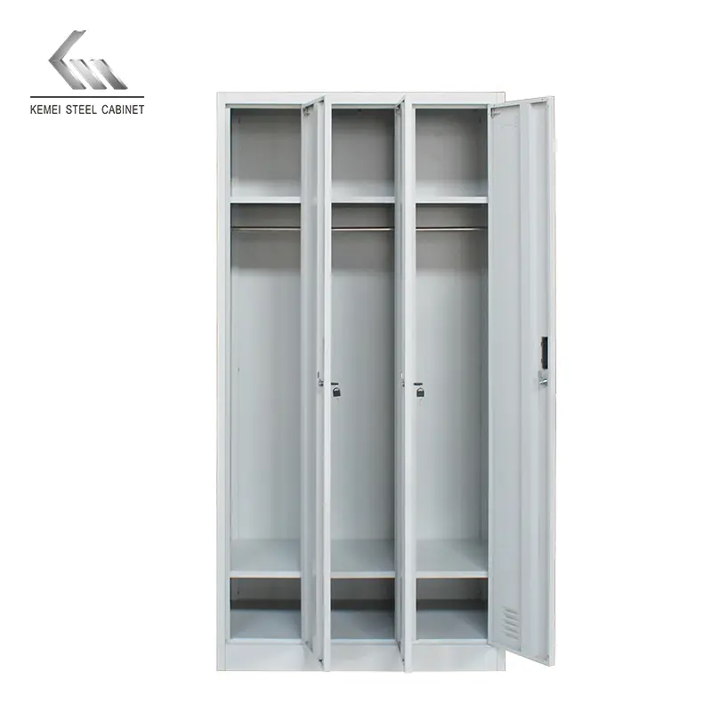 ตู้เก็บของโลหะ3ประตู,ตู้สำนักงานตู้เก็บของภายในสำนักงานกีฬาเฟอร์นิเจอร์ตู้โรงรถตู้เหล็กสินค้าใหม่