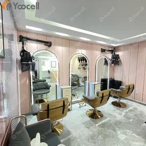 Yoocell beauty salon equipment furniture hairstylist salon set barber unit station barber chairs single side mirror station