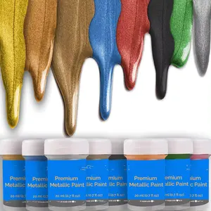 8 colori 20ml /0.7Oz ricchi pigmenti Non sbiadimento Non tossico per gli studenti amanti della pittura e artisti metallizzato Set di vernice acrilica