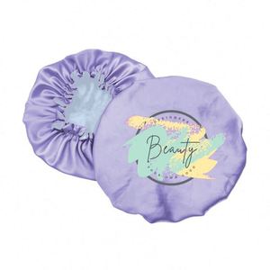 Custom Logo Soft Satin Silk Sleeping Cap Double Sided Bonnet Reversible Designers Bonnets for Adult or Kids - Product Image 1