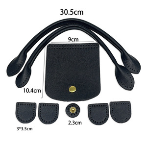 Kit de poignées et rabat <span class=keywords><strong>en</strong></span> <span class=keywords><strong>cuir</strong></span> PU pour sacs mini-dumpling, accessoires de remplacement DIY pour la fabrication de sacs fourre-tout, pochettes et articles faits main au crochet ou au tricot - Product Image 4