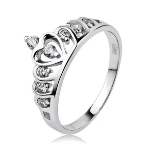 Crown Ring Princess Tiara Ring 925 Sterling Silver Jewelry In Stock