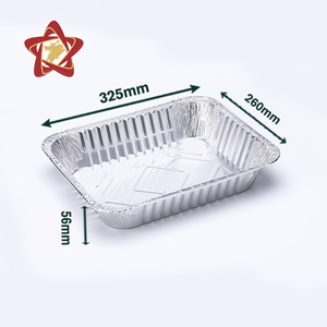 Khay đựng thức ăn bằng giấy bạc nhôm hình chữ nhật lớn, dùng một lần, kích thước tùy chỉnh 3000ml, có nắp đậy - Product Image 2