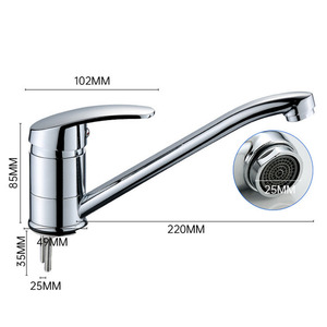 <span class=keywords><strong>Mitigeur</strong></span> d'évier de cuisine Robinet monobloc à levier unique Corps en laiton massif avec finition chromée <span class=keywords><strong>Bec</strong></span> pivotant à 360 ° pour la cuisine à domicile - Product Image 2