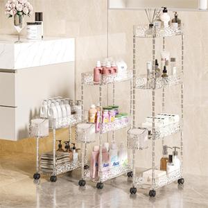 Versatile Multi-Layer Kitchen Rolling <strong>Cart</strong> Universal Wheels Floor-Standing Storage Rack for <strong>Spice</strong> Bottles Vegetables Tool - Product Image 1