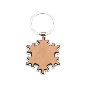 Porte-clés créatif en métal et bois de hêtre massif, sculpture laser du logo, porte-clés en bois de hêtre avec base métallique pour la publicité - Product Image 5