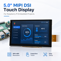شاشة عرض TFT LCD مقاس 5 بوصات بدقة 800×480 مع شاشة لمس سعوية 550 شمعة/م2 لـ Raspberry Pi 3 و4 ولأنظمة HMI المدمجة