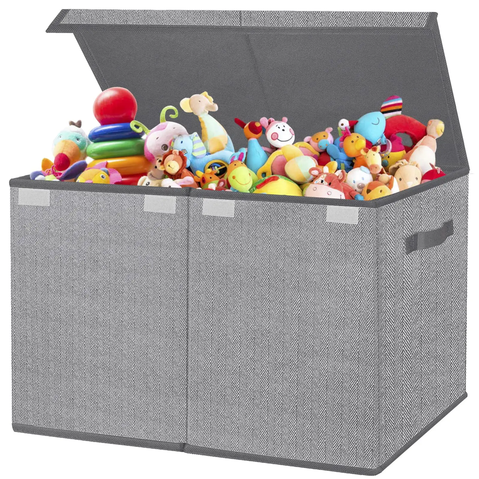 Compartimentos de almacenamiento de tela con tapas para niños, caja grande y plegable de almacenamiento de juguetes, organizador de cubos, contenedor de almacenamiento para el hogar