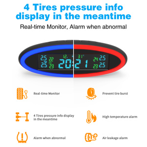 Sistema de Monitoreo de presión de neumáticos inalámbrico, reloj de energía Solar, pantalla LCD, 4 sensores externos, <span class=keywords><strong>TPMS</strong></span>, <span class=keywords><strong>Universal</strong></span> - Product Image 6