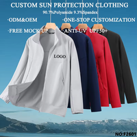 Veste d'extérieur légère et rafraîchissante avec col montant, protection solaire UPF50+ anti-UV, logo personnalisable, idéale pour l'assaut
