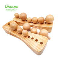 Rouleau de massage en bois pour le dos et le cou, anti-cellulite, Colombiana, outils de massage pour le remodelage du corps, thérapie en bois, boule de massage pour les pieds en bois