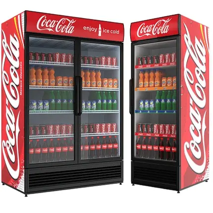 Pepsi-nevera Vertical comercial para puerta de vidrio, nevera pequeña, equipo de refrigeración para restaurante