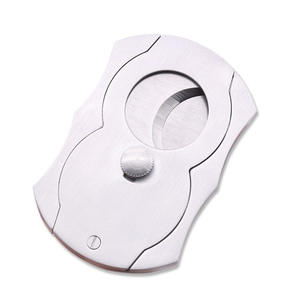 Stainless Steel Cigar Cutter Double Blade Portable Tobacco Tool <b>Smoking</b> Accessory Silver Gift <b>Box</b> Custom Shape XR90668 - Product Image 1