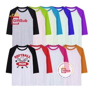 Mỹ Unisex Đồng Bằng <span class=keywords><strong>Raglan</strong></span> <span class=keywords><strong>3</strong></span>/<span class=keywords><strong>4</strong></span> Tay Áo Bóng Chày <span class=keywords><strong>TEE</strong></span> 100% Polyester Siêu Mềm Cảm Ứng Áo Sơ Mi Thăng Hoa Khoảng Trống <span class=keywords><strong>Raglan</strong></span> T-Shirts - Product Image 3