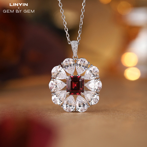 Sang Trọng 18K Vàng Trắng Ngọc Lục Bảo Cắt Tự Nhiên Chim Bồ Câu Máu Đỏ <span class=keywords><strong>Ruby</strong></span> Mặt Dây Chuyền Vòng Cổ Gia Đám Cưới Kim Cương Đồ Trang Sức - Product Image 6