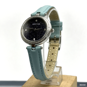 <span class=keywords><strong>Montre</strong></span> ronde pour femme, <span class=keywords><strong>cadran</strong></span> noir, lunette sertie de diamants, bracelet en cuir <span class=keywords><strong>bleu</strong></span>, <span class=keywords><strong>montre</strong></span>-bracelet analogique à quartz, boîtier en acier inoxydable, <span class=keywords><strong>cadran</strong></span> MOP - Product Image 2