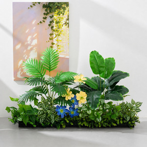 Caja de Flores Decorativa con Plantas Artificiales Greenway, Combinación de Hojas de Eucalipto, Helecho y Monstera, Decoración Interior y Exterior - Product Image 1