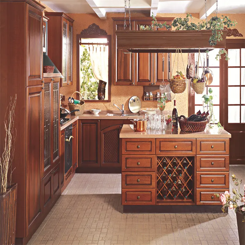 CBMmart Traditional Used Kitchen Cabinets High End of Custom Made luxury Kitchen Cabinet Solid Wood Kitchen Cabinets