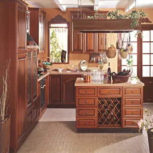 CBMmart Gabinetes de cocina usados tradicionales Gama alta de gabinetes de cocina de lujo hechos a medida Gabinetes de cocina de madera maciza