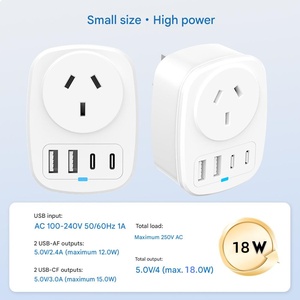 Honpnk Cho Úc Tiêu Chuẩn 18W Phổ Điện Thoại Di Động Sạc <span class=keywords><strong>Adapter</strong></span> Đa Chức Năng Du Lịch Ổ Cắm 2u2c Cắm <span class=keywords><strong>Adapter</strong></span> - Product Image 5