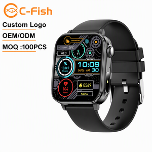 Montre connectée V96 avec écran tactile TFT, bracelet en silicone, écran de 2,0 à 2,9 pouces, compatible avec Android et iOS, design unisexe - Product Image 1