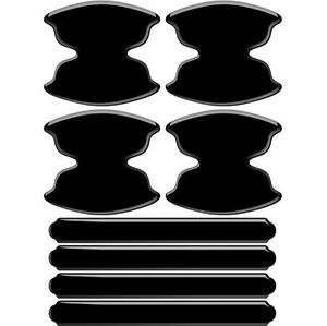 8pcs Stiker Dekorasi Eksterior Mobil Stiker Anti Gores Hitam Perekat Sendiri Pelindung Gagang Pintu Mobil - Product Image 1