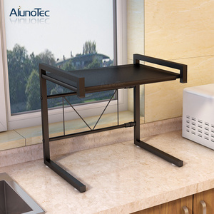 Estante negro soporte de Metal horno de <span class=keywords><strong>microondas</strong></span> soporte organizador de almacenamiento extensible cocina estante - Product Image 6