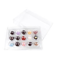 Plateau en plastique transparent à 15 cavités, pour insérer des ampoules sphériques au chocolat et à la truffe