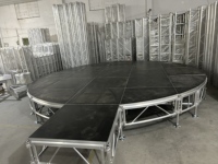 Scène ronde en aluminium de 6 m, scène d'assemblage en forme de T, plateforme à hauteur réglable, scène circulaire pour événements, concerts, spectacles, mariages, fêtes