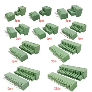 15EDG KF2EDG 3.5Mm 3.81Mm 3.96Mm 5.08Mm PCB Blok Terminal Sekrup 2-12Pin Colokan Laki-laki Perempuan Soket Pin Konektor Kawat Kepala