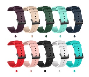 Correas de reloj deportivo de 20mm de liberación rápida de varios colores, reemplazo de logotipo personalizado, correa de reloj de silicona resistente al agua para <span class=keywords><strong>Amazfit</strong></span> <span class=keywords><strong>GTS</strong></span> - Product Image 1