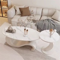 Table basse moderne en pierre frittée et métal, table d'appoint de luxe, combinaison décorative pour petit salon, mobilier de maison