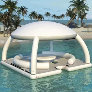 Plate-forme gonflable de quai de flotteur de piscine <span class=keywords><strong>d</strong></span>'approvisionnement <span class=keywords><strong>d</strong></span>'usine tente gonflable de <span class=keywords><strong>bateau</strong></span> plate-forme de salon <span class=keywords><strong>d</strong></span>'abri de soleil île flottante pour des yachts - Product Image 1