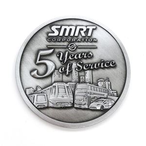Moneda Conmemorativa Personalizada 2D/3D de Fábrica Zhongshan, con Baño Antiguo en Plata y Oro, y Esmalte Metálico - Product Image 3
