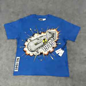 Articles tendance de l'été : T-shirt pour homme à imprimé « Explosion de <span class=keywords><strong>bombe</strong></span> », coupe oversize en coton, haute qualité, fabricant de logos personnalisés - Product Image 1