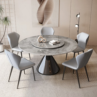 Table à manger ronde en ardoise Table ronde minimaliste moderne Table à manger haut de gamme ultra-luxe avec plateau tournant pour un usage domestique
