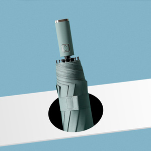 Paraguas Plegable de Tres Secciones, 10 Varillas, Apertura Automática, Resistente a los Rayos UV, de Nailon, para Sol y Lluvia, Diseño Minimalista y Ejecutivo - Product Image 3
