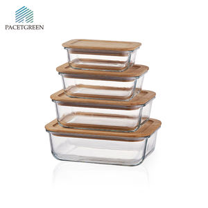 Özelleştirilmiş hava geçirmez 375ml mutfak cam öğle yemeği hazırlık kutusu bambu kapaklı cam gıda saklama kapları - Product Image 4