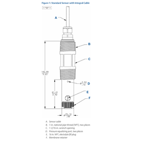 Capteurs d'oxygène dissous, d'ozone et de chlore de la série 499 - Factory 499ATrDO-54-VP-70 - Analytical 499 Series - Product Image 3