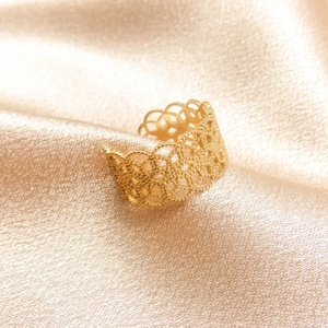 Style coréen japonais personnalisé Ins ouvert à froid principalement en laiton bijoux dentelle anneau creux conception de niche pas de bagues de mode fanées - Product Image 6
