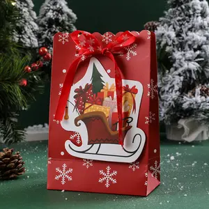 LTT1535 Fashion Christmas Gift Paper Bag Christmas Holiday Supplies Santa Claus Storage Holder Organizer