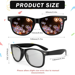 Lunettes de soleil à effet prisme 3D ultime pour fêtes, célébrations du Nouvel An, spectacles de lumière, lunettes de diffraction, EDM Rainbow Factory - Product Image 2