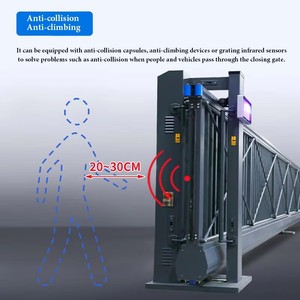 Shengshichanglong Automatic <b>Swing</b> Style Aluminum Black Cantilever <b>Sliding</b> Gate for School Factory House Warehouse Application - Product Image 6